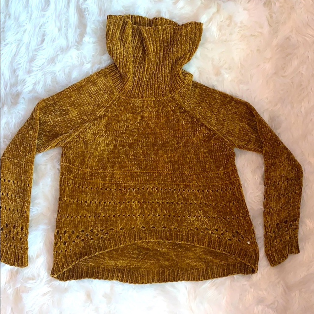 Chenille turtleneck sweater